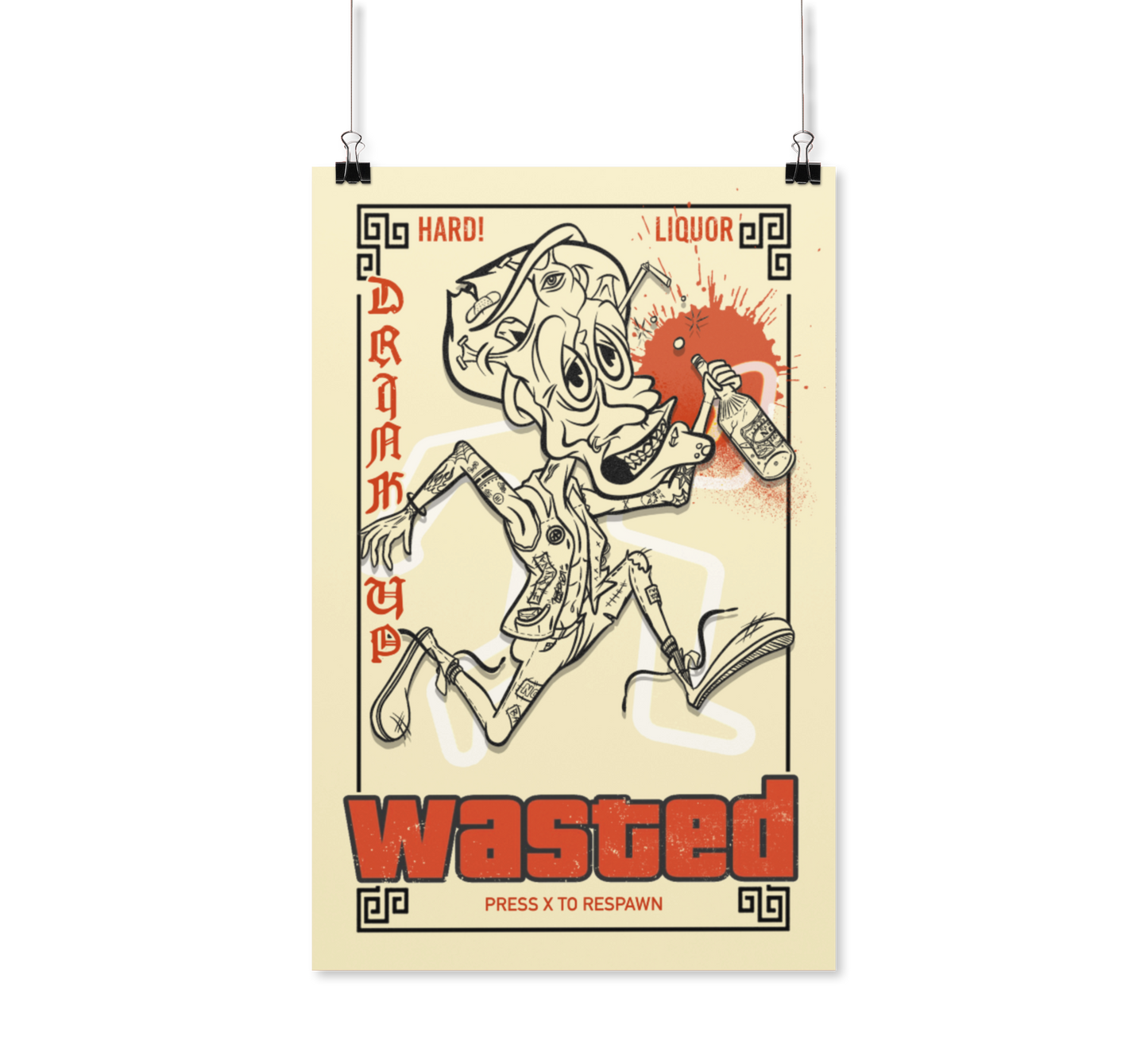 Framed "Wasted" Poster Copy
