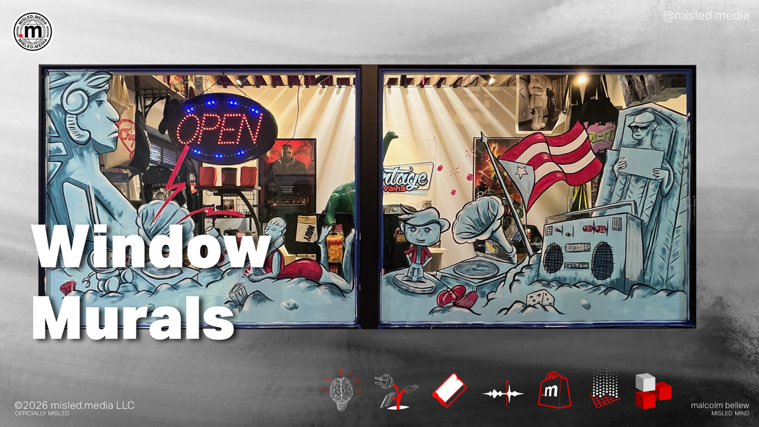 Summer 2025 Window Mural at CentroVilla: Vintage & Vina x Misled Media