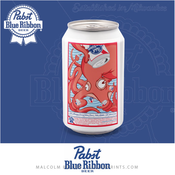Pabst Custom Octopus Beer can